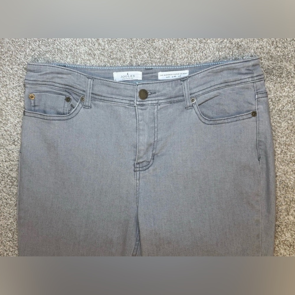 Joules Jeans Womens UK 12 US 8 Gray Skinny Leg Stretch Denim Monroe 30x31 - Picture 4 of 9
